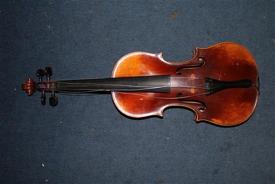 A Sebastian Kloz of Mittenwald violin, 23in.